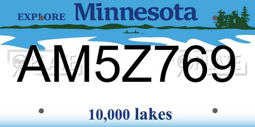AM5Z769 Minnesota License Plate