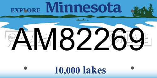 AM82269 Minnesota License Plate