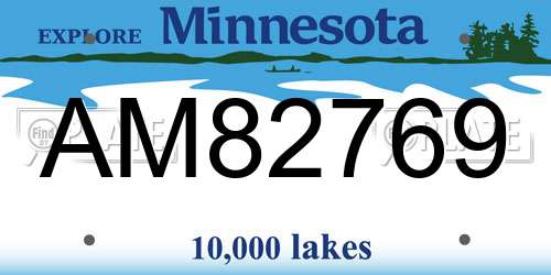 AM82769 Minnesota License Plate