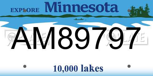 AM89797 Minnesota License Plate
