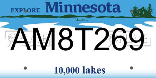 AM8T269 Minnesota License Plate