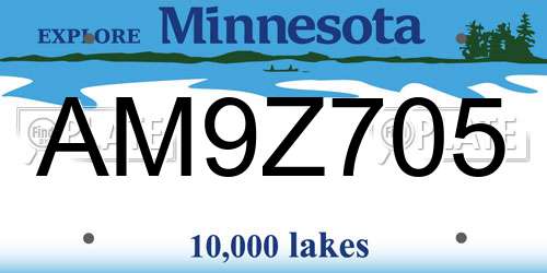 AM9Z705 Minnesota License Plate