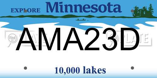 AMA23D Minnesota License Plate
