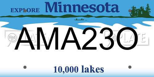 AMA23O Minnesota License Plate