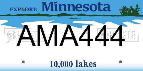 AMA444 Minnesota License Plate