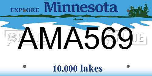 AMA569 Minnesota License Plate
