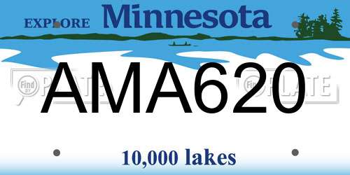 AMA620 Minnesota License Plate