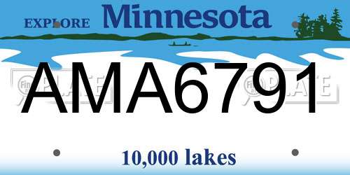 AMA6791 Minnesota License Plate