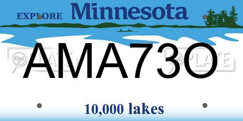 AMA73O Minnesota License Plate