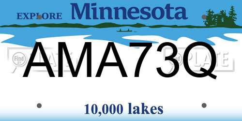 AMA73Q Minnesota License Plate