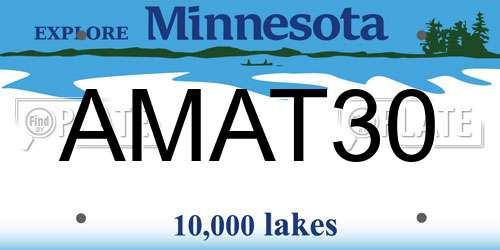 AMAT30 Minnesota License Plate