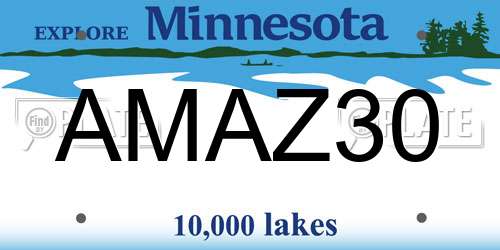 AMAZ30 Minnesota License Plate