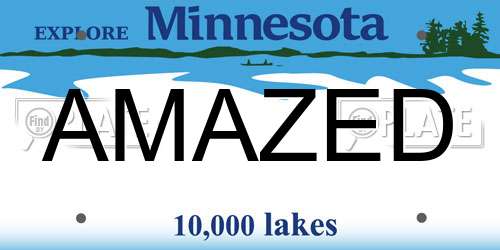 AMAZED Minnesota License Plate