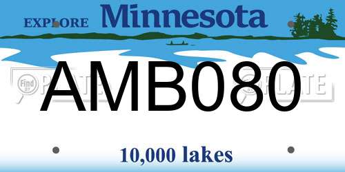 AMB080 Minnesota License Plate
