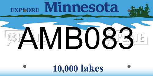 AMB083 Minnesota License Plate