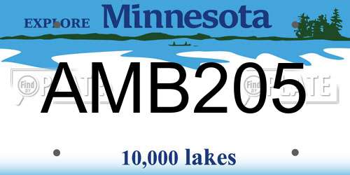 AMB205 Minnesota License Plate