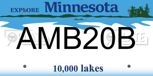 AMB20B Minnesota License Plate