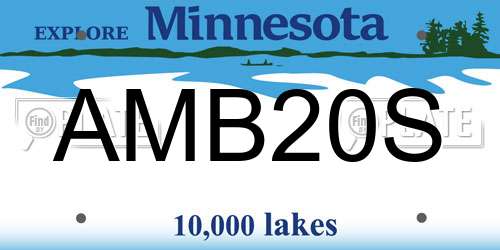 AMB20S Minnesota License Plate