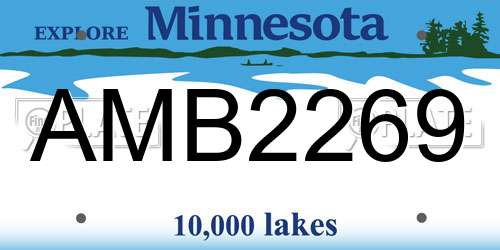 AMB2269 Minnesota License Plate