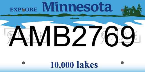 AMB2769 Minnesota License Plate