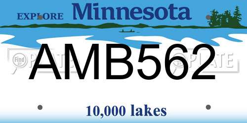 AMB562 Minnesota License Plate