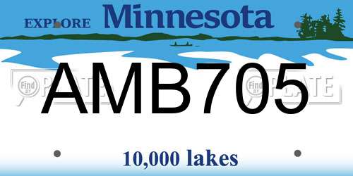 AMB705 Minnesota License Plate