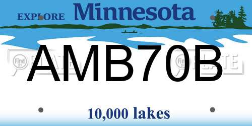 AMB70B Minnesota License Plate
