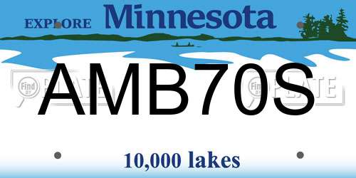 AMB70S Minnesota License Plate