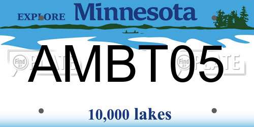 AMBT05 Minnesota License Plate