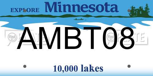 AMBT08 Minnesota License Plate