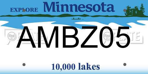 AMBZ05 Minnesota License Plate