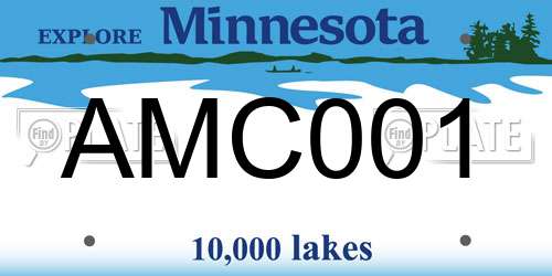 AMC001 Minnesota License Plate