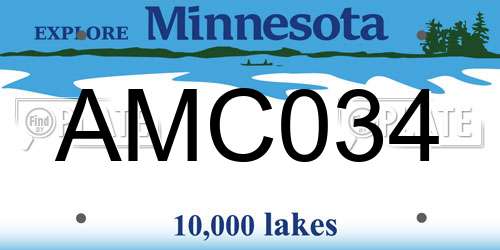 AMC034 Minnesota License Plate