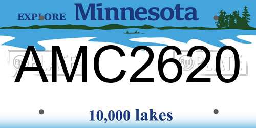 AMC2620 Minnesota License Plate