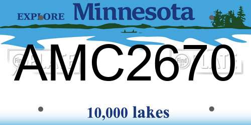AMC2670 Minnesota License Plate