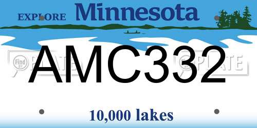 AMC332 Minnesota License Plate