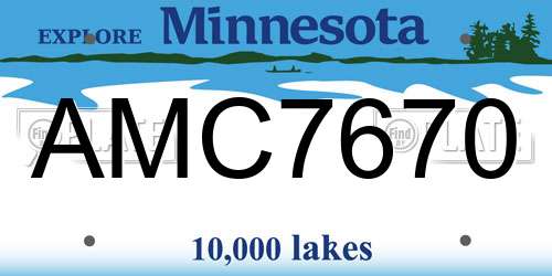 AMC7670 Minnesota License Plate
