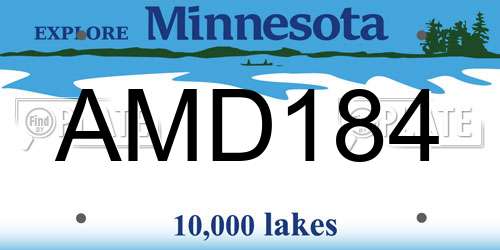 AMD184 Minnesota License Plate