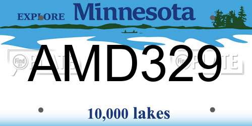 AMD329 Minnesota License Plate