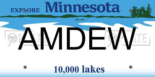 AMDEW Minnesota License Plate