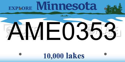 AME0353 Minnesota License Plate