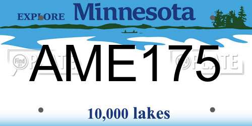 AME175 Minnesota License Plate