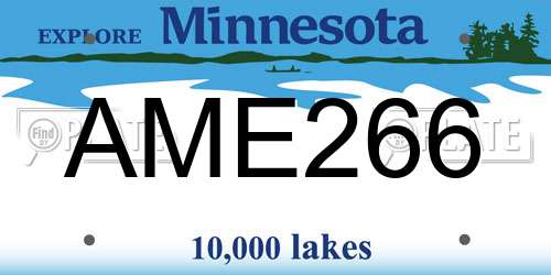 AME266 Minnesota License Plate
