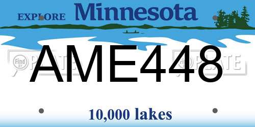 AME448 Minnesota License Plate