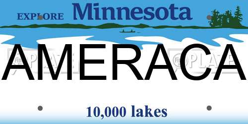 AMERACA Minnesota License Plate