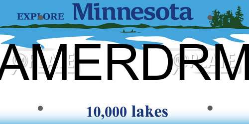 AMERDRM Minnesota License Plate