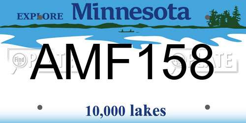 AMF158 Minnesota License Plate