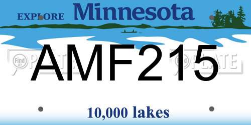 AMF215 Minnesota License Plate