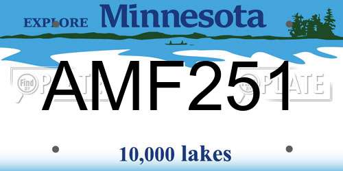 AMF251 Minnesota License Plate