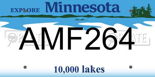 AMF264 Minnesota License Plate